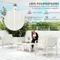 Conjunto de Jardín de 5 Piezas con Sofá de 2 Plazas Sillones y Mesas Diseño de Lamas Polipropileno Impermeable Anti-UV