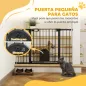Barrera de Seguridad para Perros con Puerta Pequeña para Escaleras y Puertas 75-131 cm con 3 Extensiones Negro