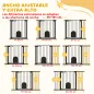 Barrera de Seguridad para Perros con Puerta Pequeña para Escaleras y Puertas 75-131 cm con 3 Extensiones Negro