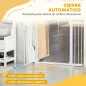 Barrera de Seguridad para Perros con Puerta Pequeña para Escaleras y Puertas 75-131 cm con 3 Extensiones Blanco