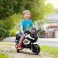 Moto Eléctrica para Niños 6V con Ruedas de Apoyo Música Faro para Niños de 18-36 Mesas Blanco