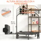 Cama Elástica Plegable Ø114 cm con Mango Ajustable Marco de Acero para Entrenamiento Piernas Cuerpo Naranja y Negro
