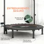 Cama Elástica Plegable Ø114 cm con Mango Ajustable Marco de Acero para Entrenamiento Piernas Cuerpo Naranja y Negro