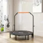 Cama Elástica Plegable Ø114 cm con Mango Ajustable Marco de Acero para Entrenamiento Piernas Cuerpo Naranja y Negro