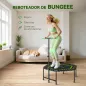 Trampolín de Fitness 114x114x132 cm con Mango Ajustable de 3 Niveles y Marco de Acero Verde y Negro