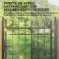 Puerta de Jardín Metálica con Cerradura y Llaves de Acero Galvanizado Resistente a la Intemperie 147,5x89 cm Negro