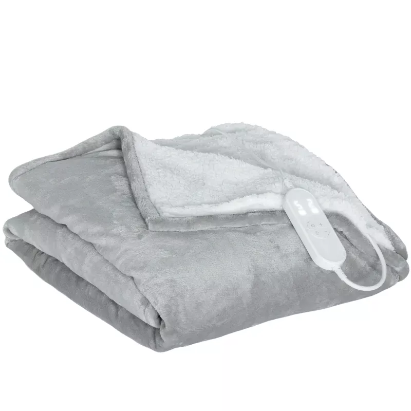 Manta Eléctrica 180x130 cm 9 Niveles de Temperatura Temporizador Lavar a Máquina, Pantalla LED Gris Manta Eléctrica 180x130 cm 9 Niveles de Temperatura Temporizador Lavar a Máquina, Pantalla LED Gris