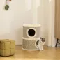 Barril Rascador para Gatos de 2 Niveles Altura 49 cm Tonel de Escalada con Cama Cubierto de Sisal Caqui y Café