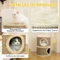 Barril Rascador para Gatos de 2 Niveles Altura 49 cm Tonel de Escalada con Cama Cubierto de Sisal Caqui y Café