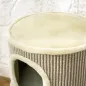 Barril Rascador para Gatos de 2 Niveles Altura 49 cm Tonel de Escalada con Cama Cubierto de Sisal Caqui y Café