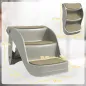 Escalera para Perros Pequeños Plegable 3 Peldaños Escalones para Perros con Alfombras Antideslizantes 49x38x38 cm Gris
