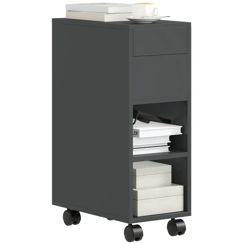 Mesa Auxiliar con Encimera Deslizante Ruedas Almacenamiento Oculto Estante Ajustable Negro Mesa Auxiliar con Encimera Deslizante Ruedas Almacenamiento Oculto Estante Ajustable Negro