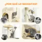 Árbol Rascador para Gatos 140 cm con Plataformas Cama 2 Cuevas Hamaca Escalera Postes de Sisal Beige