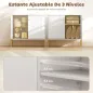 Aparador Moderno con 2 Puertas Estantes Ajustables Encimera con Efecto Mármol Patas de Acero Blanco 80x39,1x76 cm