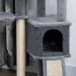 Árbol Rascador para Gatos Árbol para Gatos 127 cm con Cueva Hamaca Cama Plataformas Rampa de Sisal Bola Colgante Gris