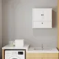 Armario de Baño de Pared Rústico con Estante Ajustable Doble Puerta y Puerta Abatible 60x19,5x60 cm Blanco