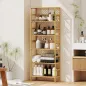 Estantería de Bambú de 6 Niveles Librería para Espacios Pequeños Baño Sala de Estar y Cocina Natural