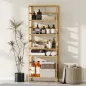 Estantería de Bambú de 6 Niveles Librería para Espacios Pequeños Baño Sala de Estar y Cocina Natural