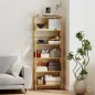 Estantería de Bambú de 6 Niveles Librería para Espacios Pequeños Baño Sala de Estar y Cocina Natural