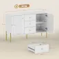Aparador Moderno de 2 Puertas Aparador de Salón con 3 Cajones Estantes Ajustables Blanco 120x39,1x76 cm
