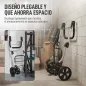 Carrito de Compra Plegable de 46 L Carro 3 en 1 con 6 Ruedas Bolsa Térmica y Asa Ajustable 44x58x100 cm Gris