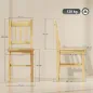 Juego de 2 Sillas de Comedor de Madera Sillas de Cocina con Respaldo de Listones, Asiento Amplio Madera Natural