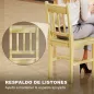 Juego de 2 Sillas de Comedor de Madera Sillas de Cocina con Respaldo de Listones, Asiento Amplio Madera Natural