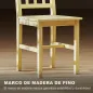 Juego de 2 Sillas de Comedor de Madera Sillas de Cocina con Respaldo de Listones, Asiento Amplio Madera Natural