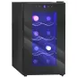 Vinoteca 8 Botellas con Doble Refrigeración Termoeléctrica Temperatura Ajustable 8-18℃ Puerta de Vidrio Negro Vinoteca 8 Botellas con Doble Refrigeración Termoeléctrica Temperatura Ajustable 8-18℃ Puerta de Vidrio Negro