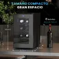 Vinoteca 8 Botellas con Doble Refrigeración Termoeléctrica Temperatura Ajustable 8-18℃ Puerta de Vidrio Negro