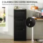 Mueble Archivador con 3 Cajones Cajonera para Escritorio con Cerraduras Carpetas para A4 y Carta 40x40x101 cm Negro