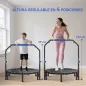 Cama Elástica Plegable Ø114 cm con Mango Ajustable Marco de Acero para Entrenamiento Piernas Cuerpo Azul y Negro