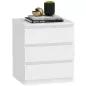 Cómoda 3 Cajones con Cierre Suave Cajonera para Salón Oficina Estilo Moderno 45x40x52,8 cm Blanco