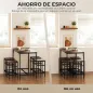 Mesa Alta de Cocina con 4 Taburetes Industrial Reposapiés Ahorro de Espacio para Espacios Reducidos Marrón Rústico