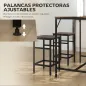 Mesa Alta de Cocina con 4 Taburetes Industrial Reposapiés Ahorro de Espacio para Espacios Reducidos Marrón Rústico