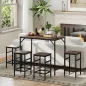 Mesa Alta de Cocina con 4 Taburetes Industrial Reposapiés Ahorro de Espacio para Espacios Reducidos Marrón Rústico