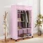 Armario de Tela con Ruedas Ropero Portátil con 6 Estantes y 1 Barra de Colgar para Dormitorio 103x43x162,5cm Rosa