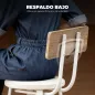 Juego de 2 Taburetes Altos de Cocina con Respaldo y Reposapiés Tapizados de PU Asiento de 75,5 cm Natural y Blanco