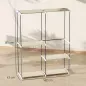 Armario de Ropa Armario Abierto con 4 Estantes de Tela 3 Barras para Colgar Marco de Metal 142x43x185 cm Crema Armario de Ropa Armario Abierto con 4 Estantes de Tela 3 Barras para Colgar Marco de Metal 142x43x185 cm Crema