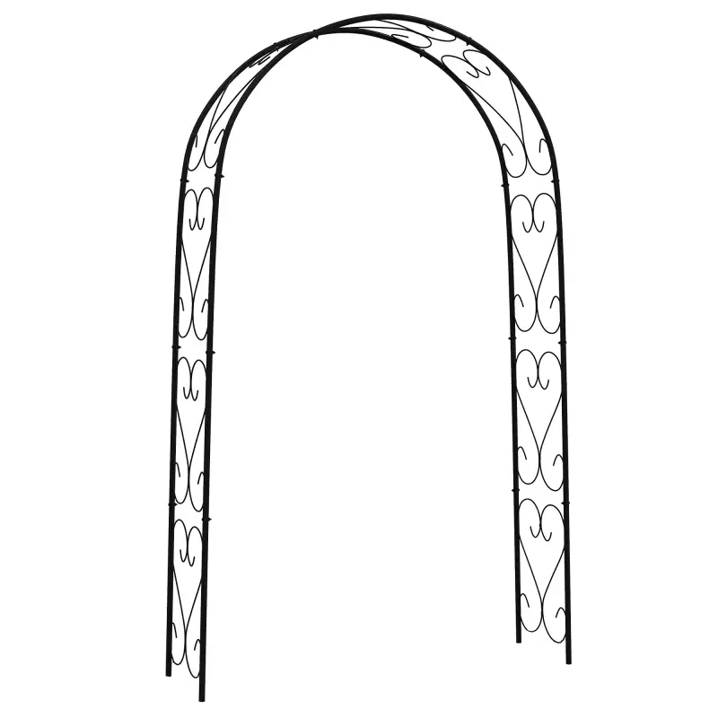 Arco de Jardín de Acero para Rosas y Plantas Trepadoras Arco de Boda para Plantas y Decoraciones 125x37x230 cm Negro
