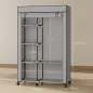 Armario de Tela con Ruedas Ropero Portátil con 6 Estantes y 1 Barra de Colgar para Dormitorio 103x43x162,5 cm Gris