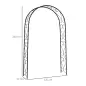 Arco de Jardín de Acero para Rosas y Plantas Trepadoras Arco de Boda para Plantas y Decoraciones 125x37x230 cm Negro