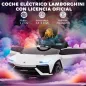 Coche Eléctrico para Niños de +3 Años con licencia Lamborghini Batería 12V Mando a Distancia 2,4 G Motor Doble Blanco