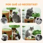 Árbol Rascador para Gatos 53 cm Diseño de Tronco con Casita Cama Poste de Yute Bolas Marrón y Verde