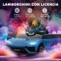 Coche Eléctrico para Niños de +3 Años con licencia Lamborghini Batería 12V Mando a Distancia 2,4 G Motor Doble Azul