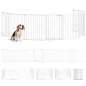 Barrera para Perros Plegable Valla para Mascotas de 8 Paneles Puerta con Cierre Doble para Escalera Pasillo Blanco