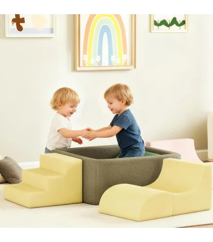 Juego de 7 Bloques de Espuma para Niños con Fundas de Pana Lavables para Escalar y Gatear Multicolor