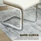 Juego de 4 Sillas de Comedor con Asiento y Respaldo Acolchado Tapizado en Terciopelo Patas de Acero Crema