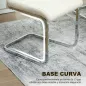 Juego de 4 Sillas de Comedor con Asiento y Respaldo Acolchado Tapizado en Terciopelo Patas de Acero Crema
