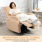 Sillón Relax Reclinable Manual hasta 135º con Reposabrazos Reposapiés Acolchado Grueso Función de Balanceo 360° Marrón